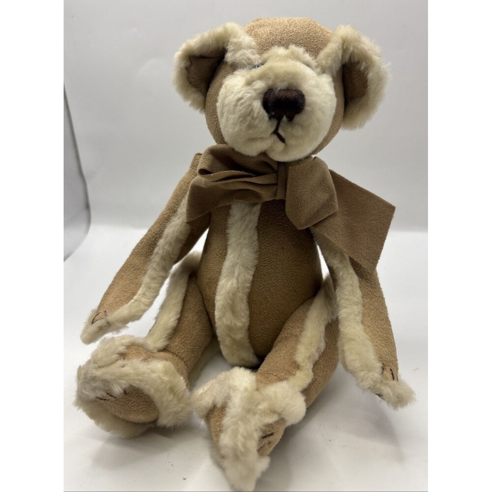 BATH & BODY WORKS "Gingerbread" Suede Brown Teddy Bear Sitting Plush Toy